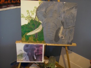 Working on the elephant